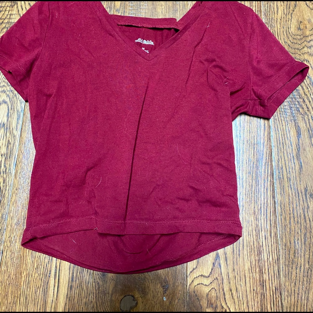 red/maroon crop top